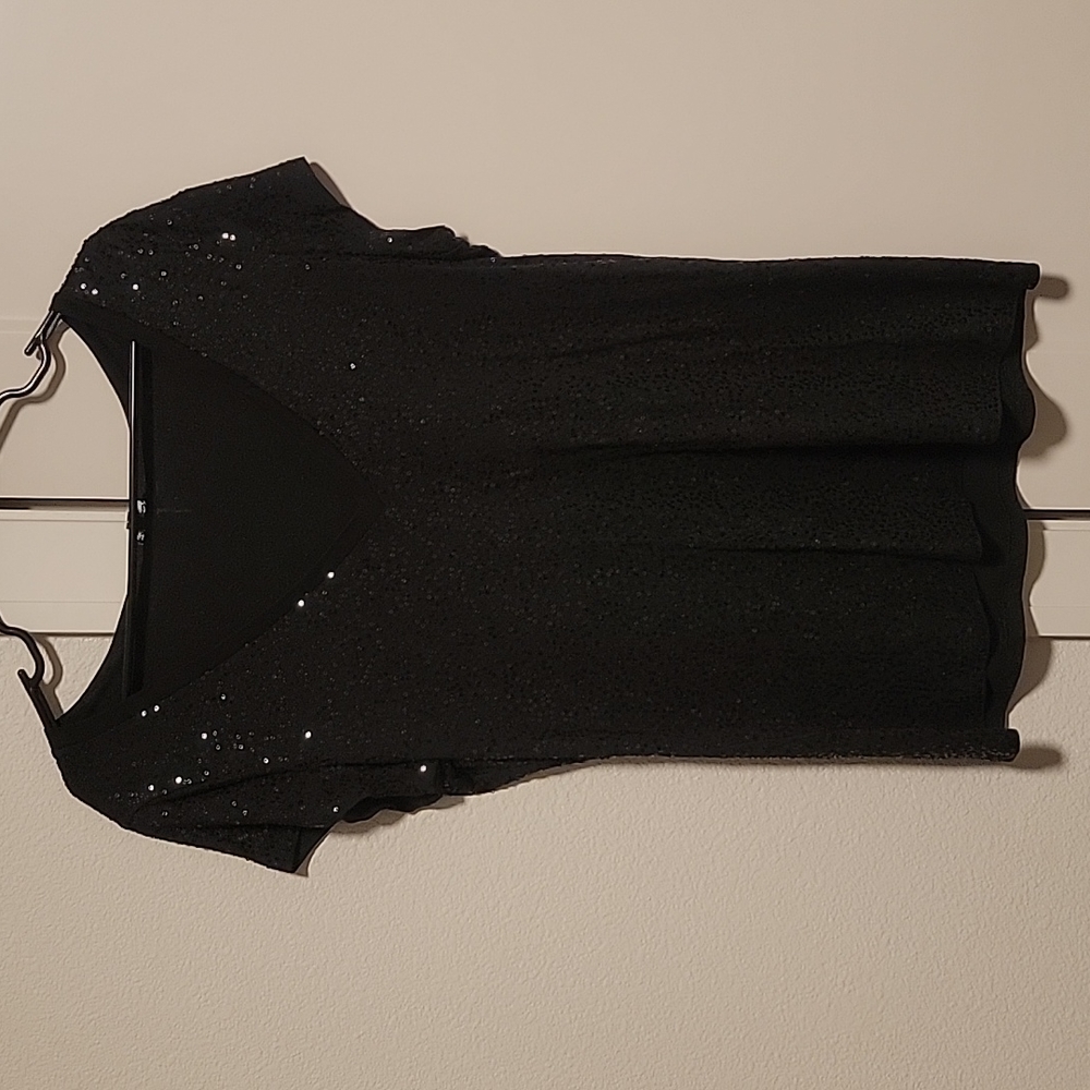 Express sequin t shirt, size L, black